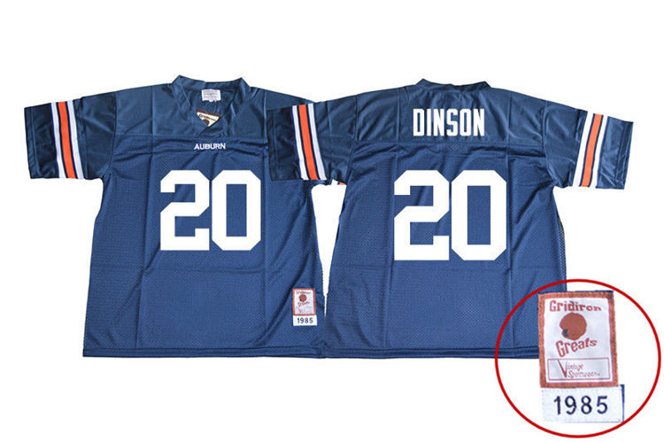 1985 Throwback Youth #20 Jeremiah Dinson Auburn Tigers College Football Jerseys Sale-Navy